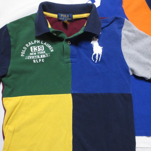 4 PC LOT POLO RALPH LAUREN boys PONY shirts PREPPY blue GREEN SIZE MEDIUM 10/12 - Picture 4 of 9